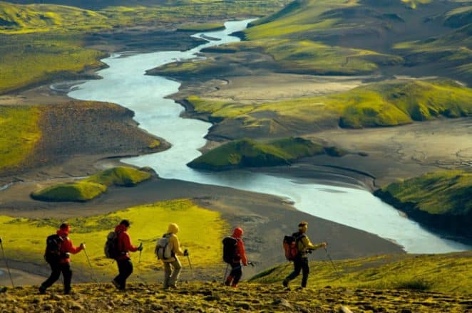Hiking in the Icelandic highlands