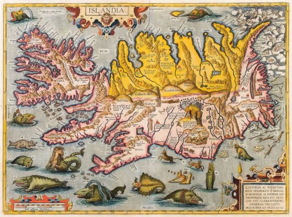 Un viejo mapa de Islandia