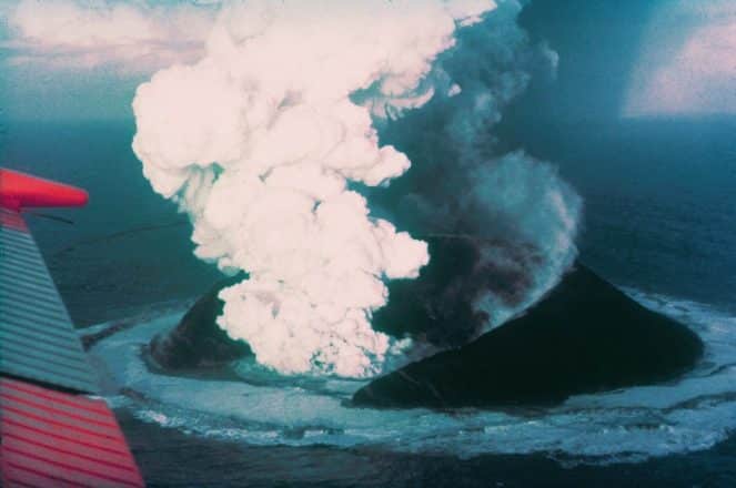 The creation of Surtsey Island in 1963.