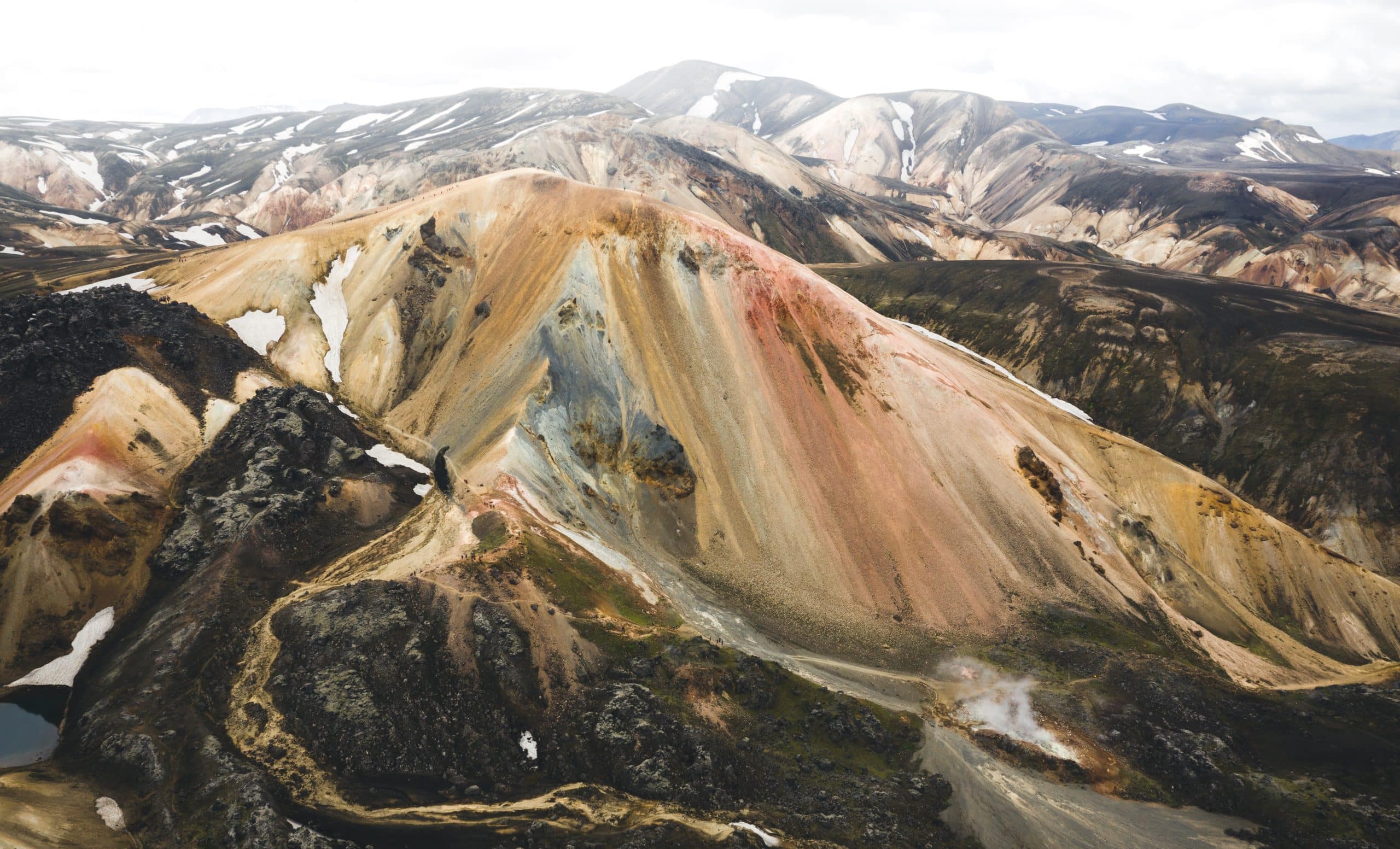 Colourful mountains in the Landmannalaugar Region in Iceland.