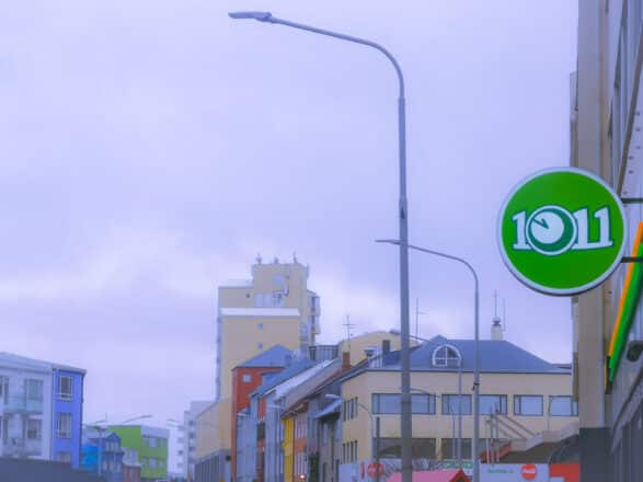 1011 Shop sign near Hlemmur Square, Reykjavík, Iceland