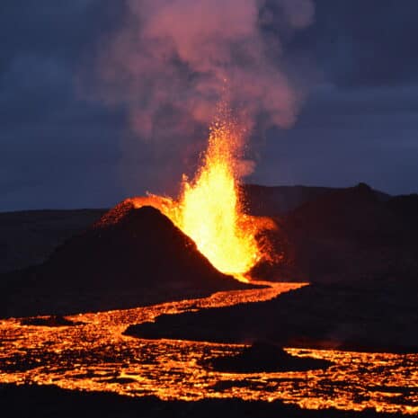 Volcano erupting on Iceland's Reykjanes Peninsula